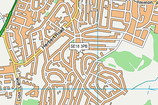 SE18 3PB map - OS VectorMap District (Ordnance Survey)