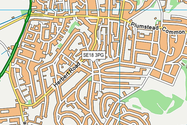 SE18 3PG map - OS VectorMap District (Ordnance Survey)