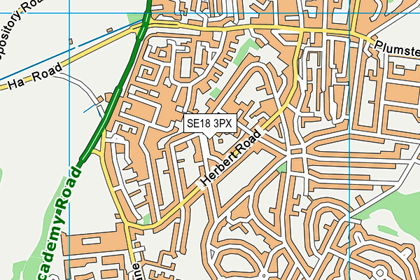 SE18 3PX map - OS VectorMap District (Ordnance Survey)