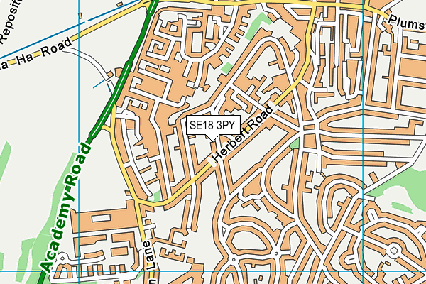 SE18 3PY map - OS VectorMap District (Ordnance Survey)