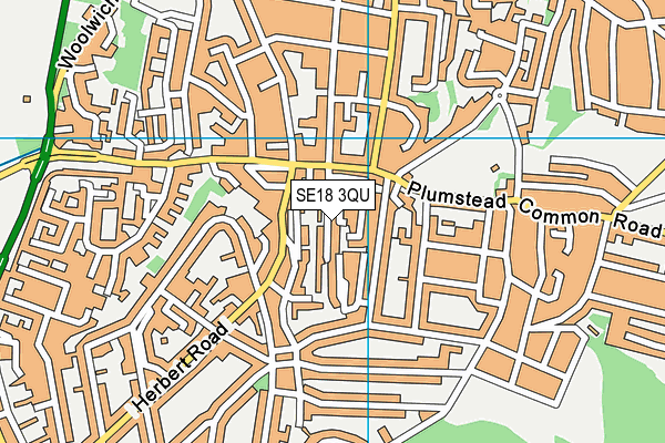 SE18 3QU map - OS VectorMap District (Ordnance Survey)