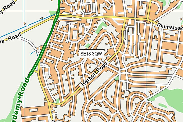 SE18 3QW map - OS VectorMap District (Ordnance Survey)