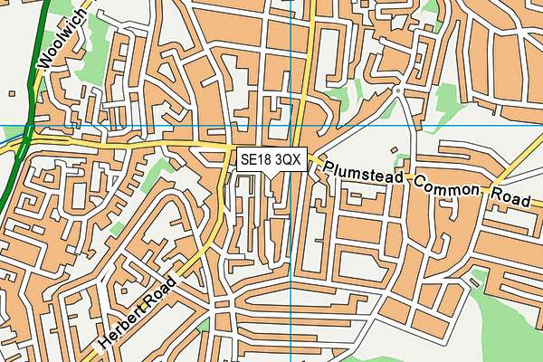 SE18 3QX map - OS VectorMap District (Ordnance Survey)