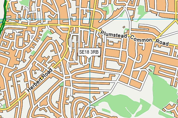 SE18 3RB map - OS VectorMap District (Ordnance Survey)