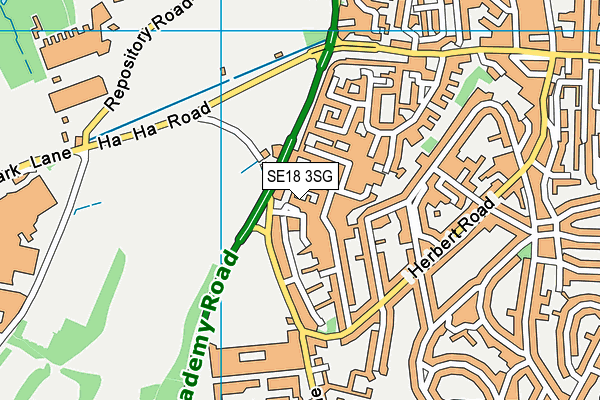 SE18 3SG map - OS VectorMap District (Ordnance Survey)