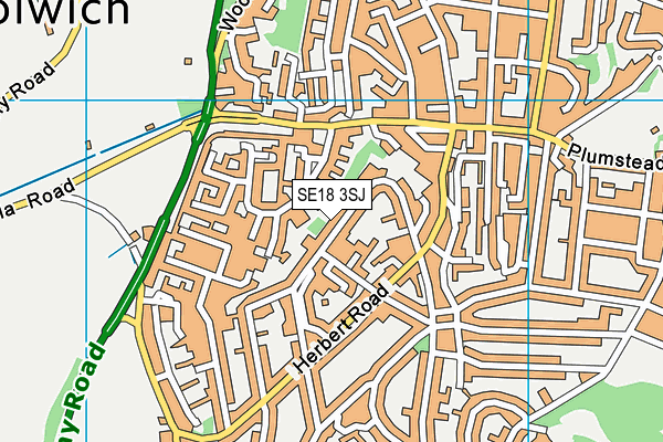 SE18 3SJ map - OS VectorMap District (Ordnance Survey)