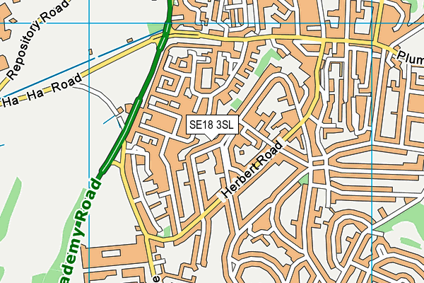 SE18 3SL map - OS VectorMap District (Ordnance Survey)