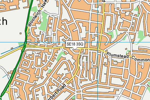 SE18 3SQ map - OS VectorMap District (Ordnance Survey)