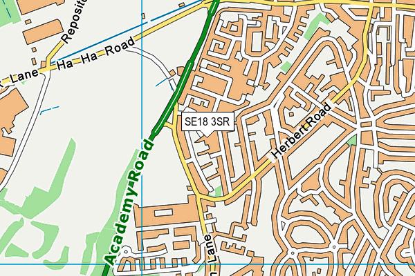 SE18 3SR map - OS VectorMap District (Ordnance Survey)