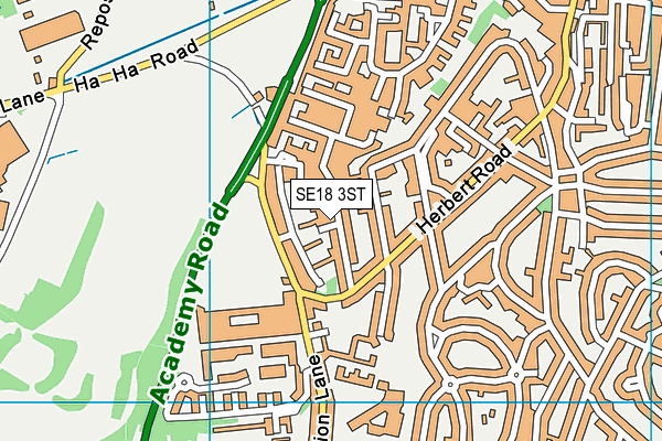 SE18 3ST map - OS VectorMap District (Ordnance Survey)