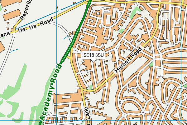 SE18 3SU map - OS VectorMap District (Ordnance Survey)