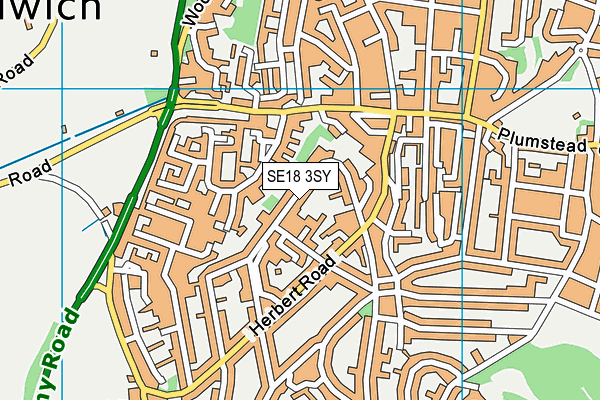SE18 3SY map - OS VectorMap District (Ordnance Survey)