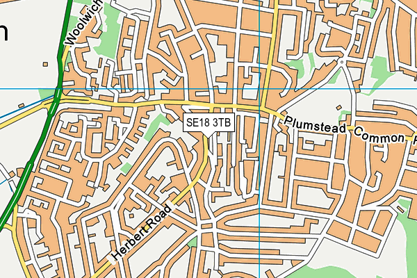 SE18 3TB map - OS VectorMap District (Ordnance Survey)