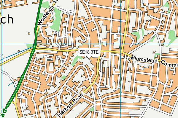 SE18 3TE map - OS VectorMap District (Ordnance Survey)