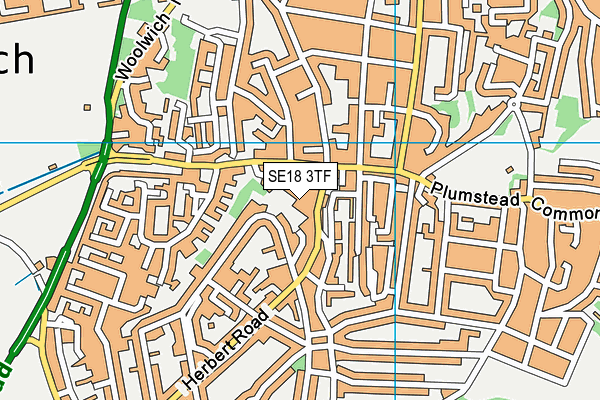 SE18 3TF map - OS VectorMap District (Ordnance Survey)