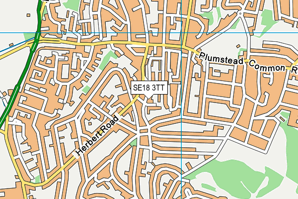 SE18 3TT map - OS VectorMap District (Ordnance Survey)