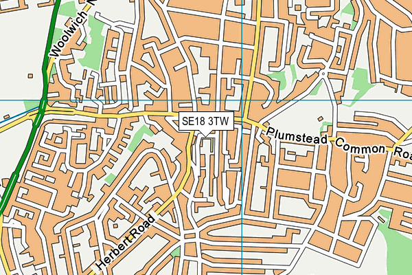 SE18 3TW map - OS VectorMap District (Ordnance Survey)