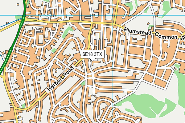 SE18 3TX map - OS VectorMap District (Ordnance Survey)