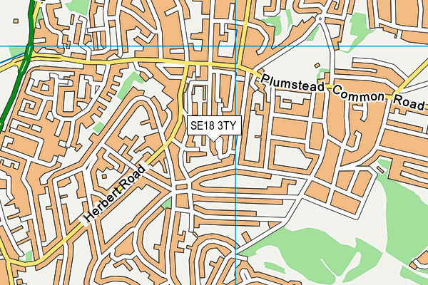 SE18 3TY map - OS VectorMap District (Ordnance Survey)