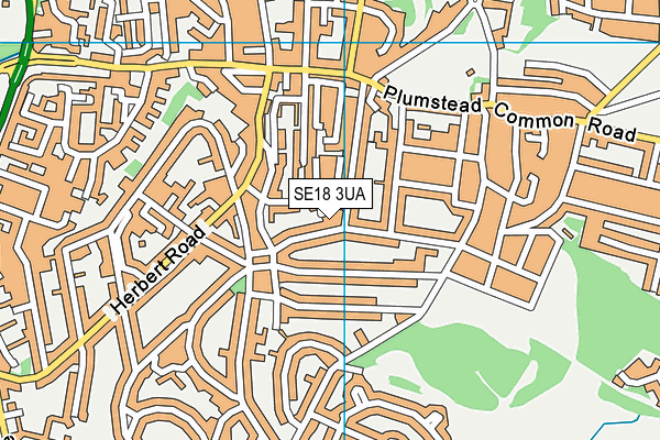 SE18 3UA map - OS VectorMap District (Ordnance Survey)