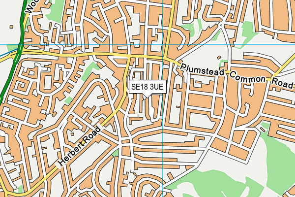 SE18 3UE map - OS VectorMap District (Ordnance Survey)