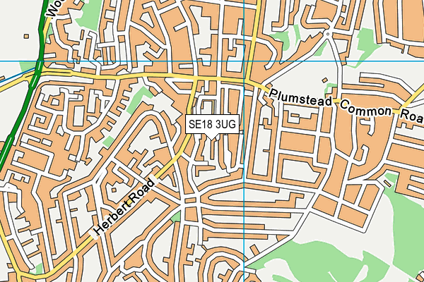 SE18 3UG map - OS VectorMap District (Ordnance Survey)