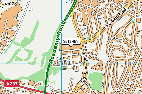 SE18 4BY map - OS VectorMap District (Ordnance Survey)
