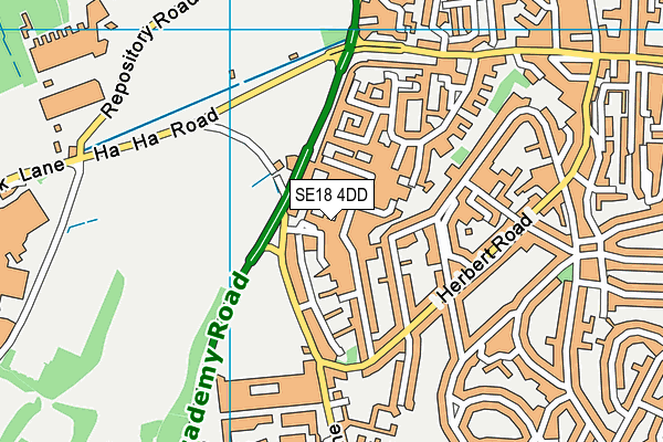 SE18 4DD map - OS VectorMap District (Ordnance Survey)