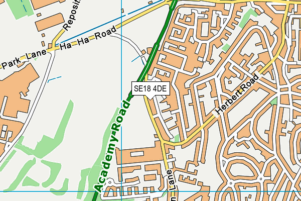 SE18 4DE map - OS VectorMap District (Ordnance Survey)