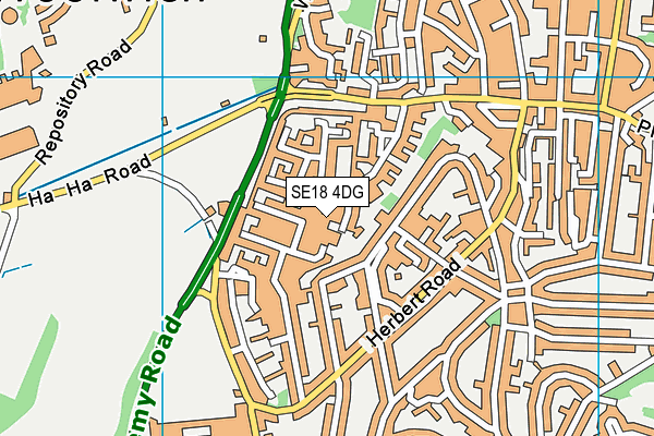 SE18 4DG map - OS VectorMap District (Ordnance Survey)