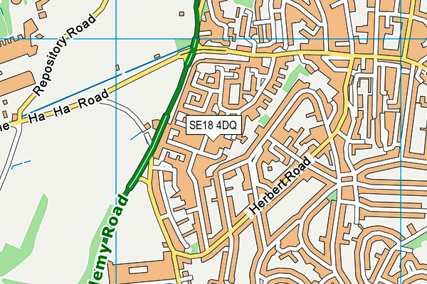 SE18 4DQ map - OS VectorMap District (Ordnance Survey)