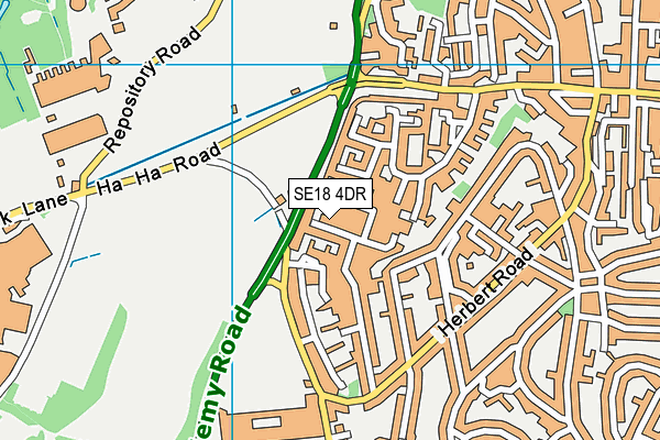 SE18 4DR map - OS VectorMap District (Ordnance Survey)