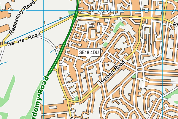 SE18 4DU map - OS VectorMap District (Ordnance Survey)