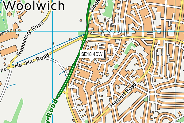 SE18 4DW map - OS VectorMap District (Ordnance Survey)