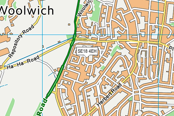 SE18 4EH map - OS VectorMap District (Ordnance Survey)