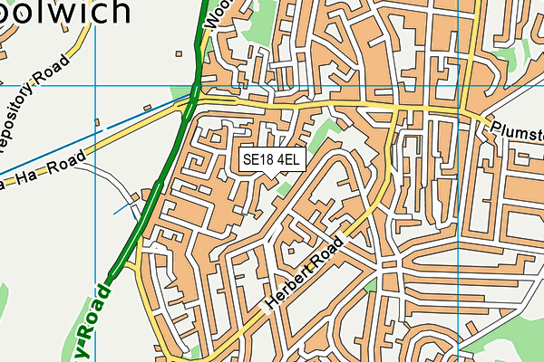 SE18 4EL map - OS VectorMap District (Ordnance Survey)