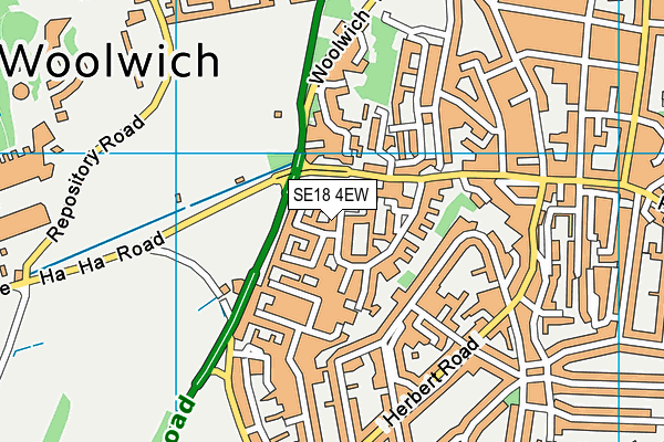 SE18 4EW map - OS VectorMap District (Ordnance Survey)