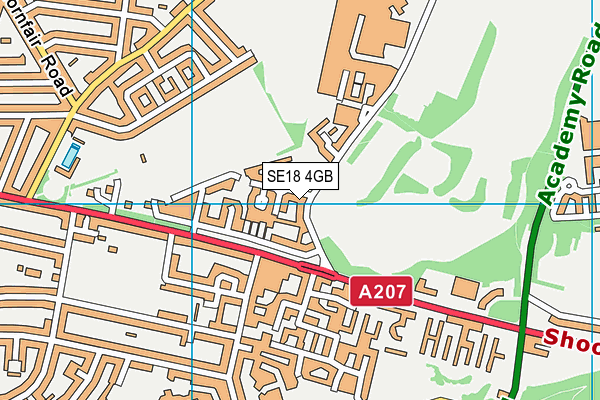 SE18 4GB map - OS VectorMap District (Ordnance Survey)