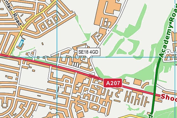 SE18 4GD map - OS VectorMap District (Ordnance Survey)