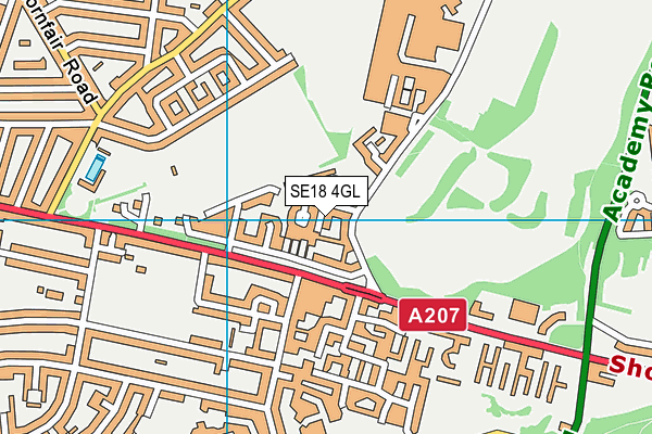 SE18 4GL map - OS VectorMap District (Ordnance Survey)