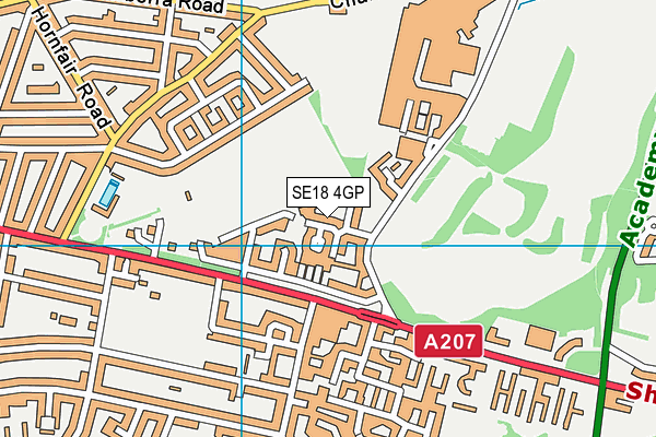 SE18 4GP map - OS VectorMap District (Ordnance Survey)
