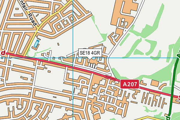 SE18 4GR map - OS VectorMap District (Ordnance Survey)