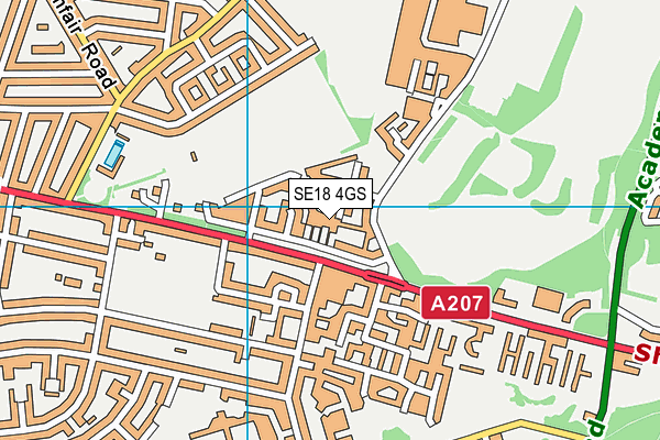 SE18 4GS map - OS VectorMap District (Ordnance Survey)