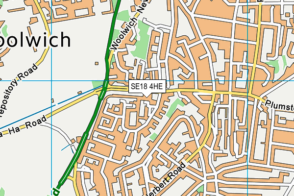 SE18 4HE map - OS VectorMap District (Ordnance Survey)