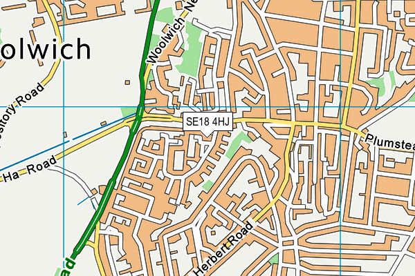 SE18 4HJ map - OS VectorMap District (Ordnance Survey)
