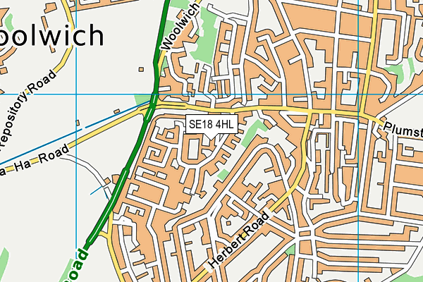 SE18 4HL map - OS VectorMap District (Ordnance Survey)