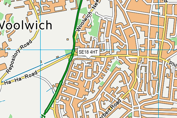 SE18 4HT map - OS VectorMap District (Ordnance Survey)