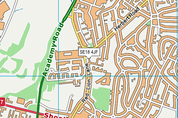 SE18 4JF map - OS VectorMap District (Ordnance Survey)