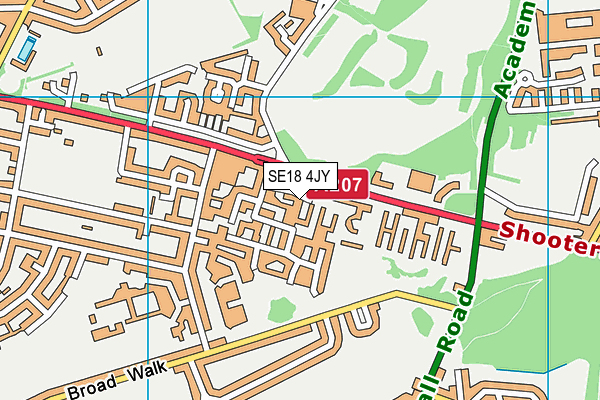 SE18 4JY map - OS VectorMap District (Ordnance Survey)