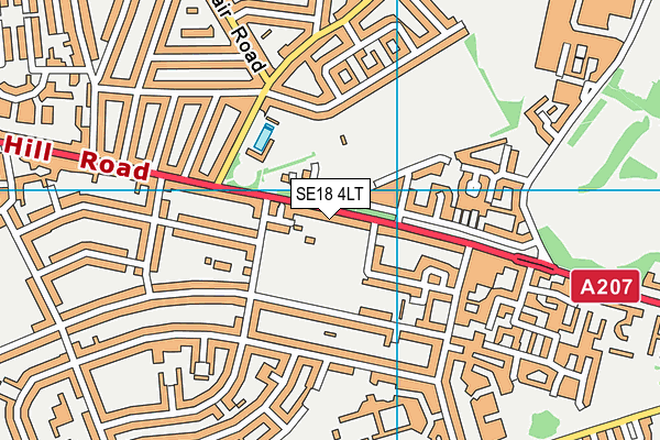 London Marathon Playing Field Greenwich map (SE18 4LT) - OS VectorMap District (Ordnance Survey)